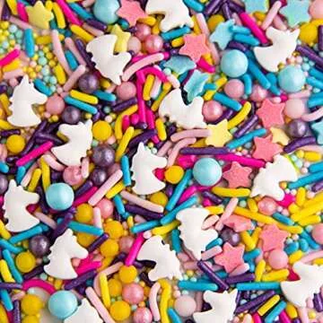 Sweets Indeed Sprinkles, Edible Sprinkle Mix, Perfect for Cake Decorations, Baking, Ice Cream, Cookies, Cupcake Topper, 6.5 ounces (Unicorn)