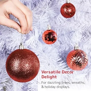 Prextex 36pc Shatterproof Christmas Ornaments Set for Festive Decor