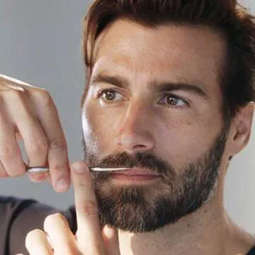 Tweezerman Moustache Scissors & Comb for Men Grooming