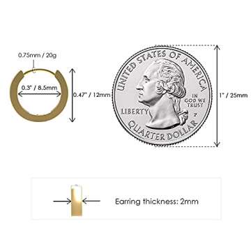 Small Gold Hoop Earrings for Women:14k Real Gold Plated Hypoallergenic Tiny Cartilage Huggie Ear Jewelry