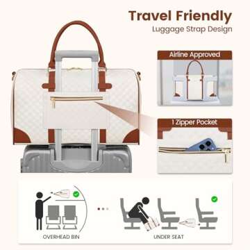 LOVEVOOK Travel Duffle Bag,Weekender Bags for Women with Wet Pocket Carry on Overnight Bag with Shoe Bag Quilted Gym Bag with Toiletry Bag Hospital Bag for Labor and Delivery(18 inch)