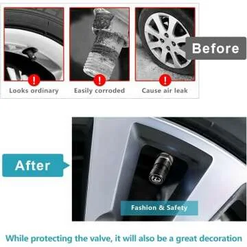 Lexus Valve Stem Caps - Black Metal Covers 4 Pieces