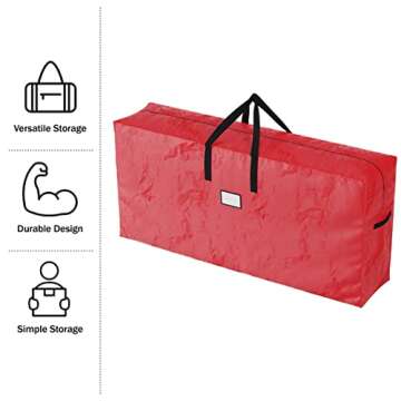 Christmas Tree Storage Bag - Waterproof Bag Holds 9-Foot Artificial Trees, Holiday Decorations, Inflatables, Garland, and More by Elf Stor (Red)