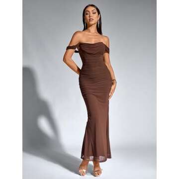 KUTUMAI Off The Shoulder Maxi Dress for Women