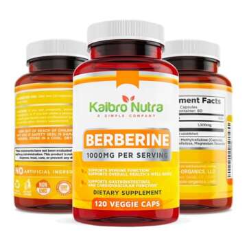 Kaibro Nutra Berberine 500mg (1000mg Per Serving) for Supports Healthy Immune Function, Anti-oxidant...