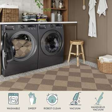 Lahome Checkered Easy Jute Indoor Outdoor Rug for Home