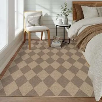 Lahome Checkered Easy Jute Indoor Outdoor Rug for Home