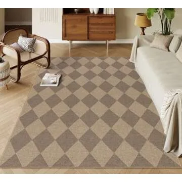 Lahome Checkered Easy Jute Indoor Outdoor Rug for Home