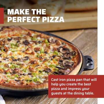 Camp Chef Cast Iron Pizza Pan - Pizza Pan Perfect for Indoor & Outdoor Use - 14"