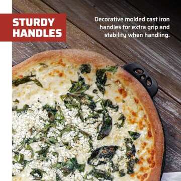 Camp Chef Cast Iron Pizza Pan - Pizza Pan Perfect for Indoor & Outdoor Use - 14"