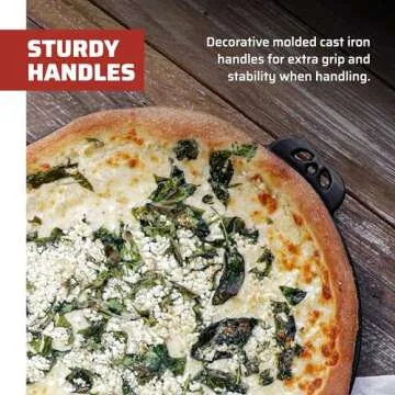 Camp Chef Cast Iron Pizza Pan - Pizza Pan Perfect for Indoor & Outdoor Use - 14"