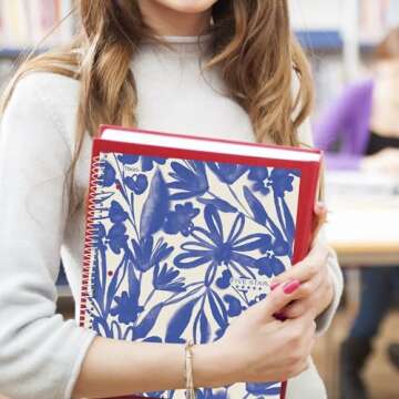 Five Star Spiral Notebooks + Study App, 2 Pack, 1 Subject, College Ruled Paper, 11" x 8-1/2", 80 Sheets, Soft Petals (820331F-ECM)