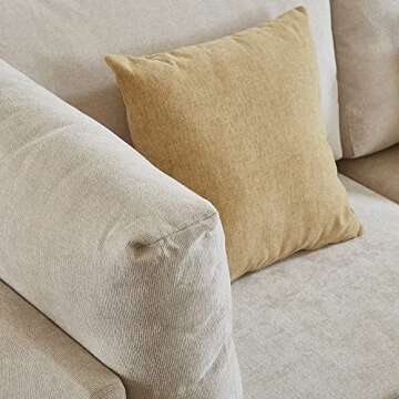 Familymill 108'' L Shaped Modular Sectional Couch Set - L Shape Modern Convertible Sofa Couch with Reversible Chaise, Ottoman and Pillows for Living Room (Beige)