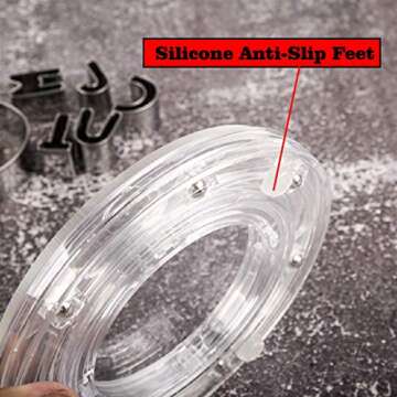 Sangle Spoffy 6" Cookie Decorating Turntable with Non-Slip Pad, Acrylic Bearing Base with Clear Acrylic Top (Turntable)