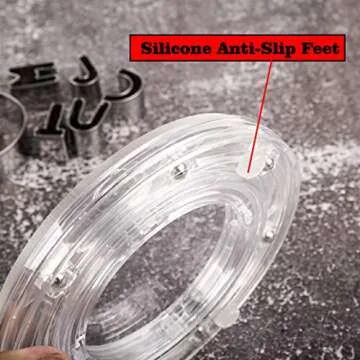 Sangle Spoffy 6" Cookie Decorating Turntable with Non-Slip Pad, Acrylic Bearing Base with Clear Acrylic Top (Turntable)