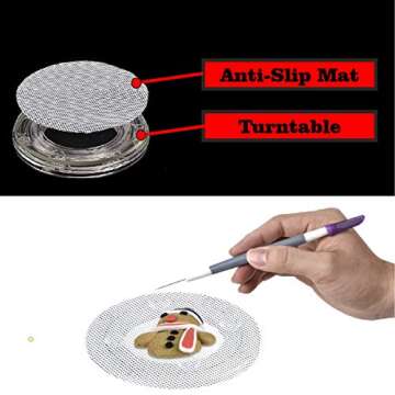 Sangle Spoffy 6" Cookie Decorating Turntable with Non-Slip Pad, Acrylic Bearing Base with Clear Acrylic Top (Turntable)
