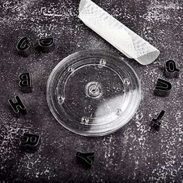Sangle Spoffy 6" Cookie Decorating Turntable with Non-Slip Pad, Acrylic Bearing Base with Clear Acrylic Top (Turntable)