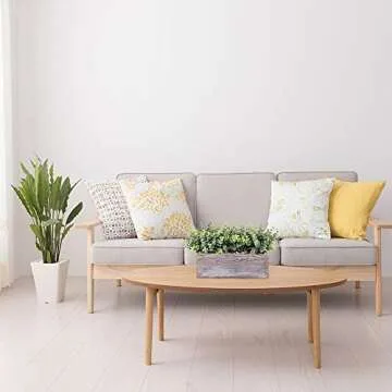 Faux Eucalyptus Plants in Rustic Wood Planter Box