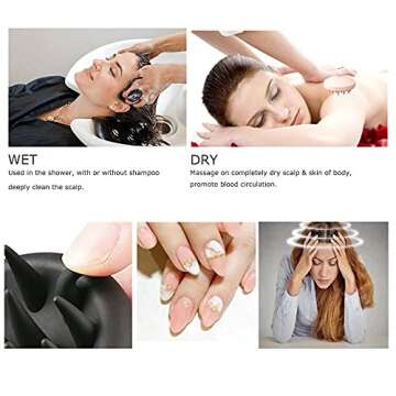 QoQlz Shampoo Brush for Dandruff Control and Scalp Health