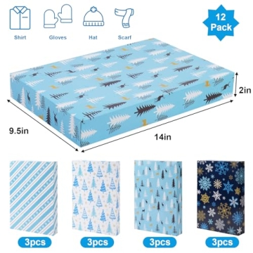 Moretoes 12pcs Christmas Gift Boxes for Holiday Gifting