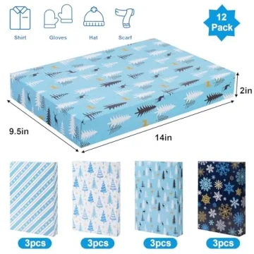 Moretoes 12pcs Christmas Gift Boxes for Holiday Gifting