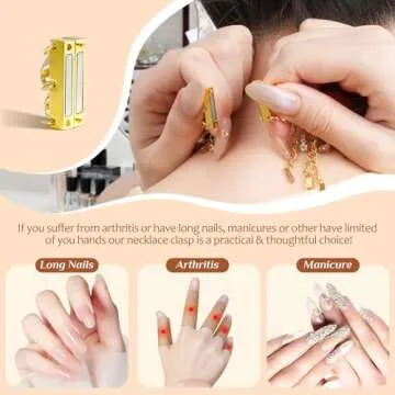 Necklace Layering Clasps, 2 Pcs Necklace Clasps and Closures for Women, 18K Gold Non-Fading Necklace Separator for Layering, Multi Strands Stackable Multiple Necklace Clasp for Women