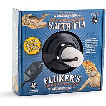 DBDPet Fluker's Repta-Clamp Lamp Ceramic with Dimmable Switch 8.5in - Includes Attached Pro-Tip Guide