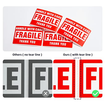 LuckyGuard Fragile Stickers - 1 Roll of 500 Labels