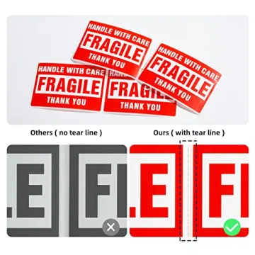 LuckyGuard Fragile Stickers - 1 Roll of 500 Labels