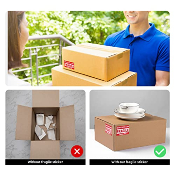 LuckyGuard Fragile Stickers - 1 Roll of 500 Labels