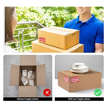 LuckyGuard Fragile Stickers - 1 Roll of 500 Labels