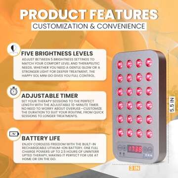 Happy Sol Mini Go Portable Red Light Therapy Device