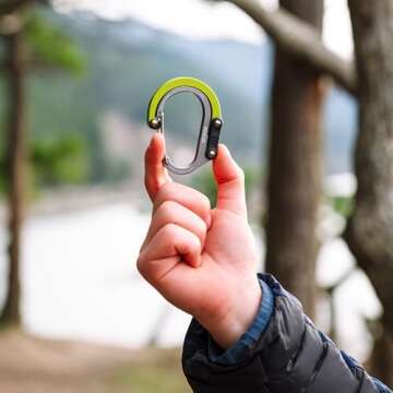 GEAR AID HEROCLIP Carabiner Clip and Hook (Small) For Purse, Stroller, and Backpack, Stealth Black, 2 Pack