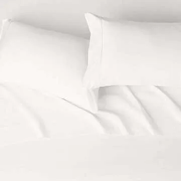 Amazon Basics 4 Piece Deluxe Microfiber Bed Sheets, Full Size, Cream, Solid