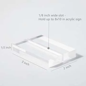 UNIQOOO 3" Clear Acrylic Stand |3mm Slot Wedding Sign Holders, Perfect for Wedding, Table Number, Exhibition, Office, Restaurant, Business, 20 Count
