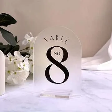 UNIQOOO 3" Clear Acrylic Stand |3mm Slot Wedding Sign Holders, Perfect for Wedding, Table Number, Exhibition, Office, Restaurant, Business, 20 Count