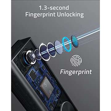 eufy Security E130 Smart Lock Touch, Fingerprint Keyless Entry Door Lock, Bluetooth Electronic Deadb...