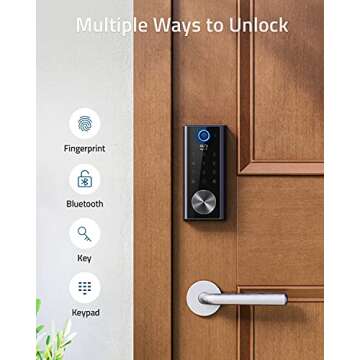 eufy Security E130 Smart Lock Touch, Fingerprint Keyless Entry Door Lock, Bluetooth Electronic Deadbolt, Touchscreen Keypad, IP65 Weatherproofing, Compatible with Wi-Fi Bridge (Sold Separately)