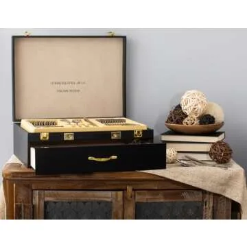 Elegant 72 PC Amalfi Silverware Set with Vintage Gold Handles