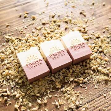 Pacha Jasmine Gardenia Bar Soap 3 Pack | Premium, Handcrafted, Hydrating | Natural Face Wash, Hand C...