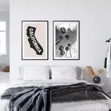 Black & White Palm Tree Poster, Palm Tree Wall Art, Beach Tree Print 16 x 20