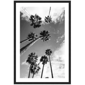 Black & White Palm Tree Poster, Palm Tree Wall Art, Beach Tree Print 16 x 20