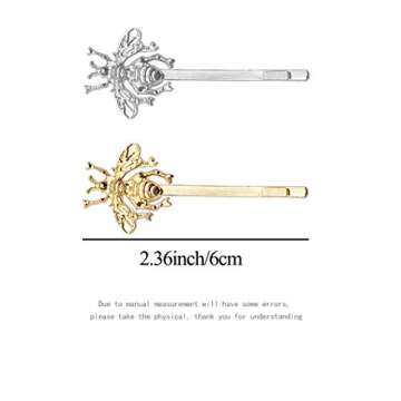 4 Pieces Bee Hair Clips Minimalist Side Bobby Pins Elegant Metal Hairpin Decorative Sweet Headwear Hair Accessories for Women (Gold and Sliver)