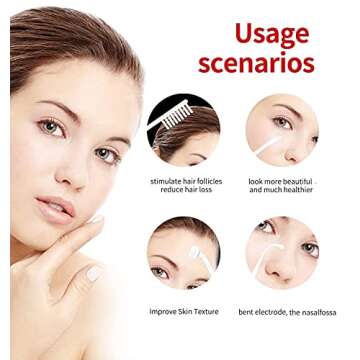 High Frequency Facial Wand - 5 Argon Parts Skin Care Tool for Anti-Aging