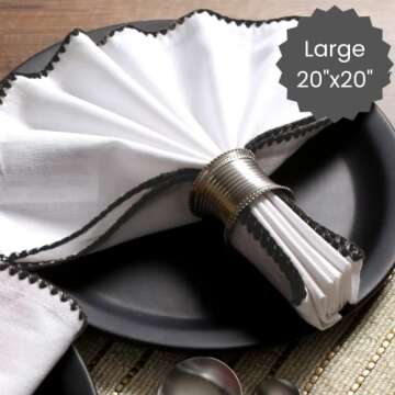 Cotton Clinic Cloth Napkins - Soft Durable Set of 12