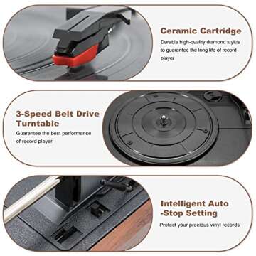 LP&No.1 Wireless Vintage Turntable with Bluetooth Capability