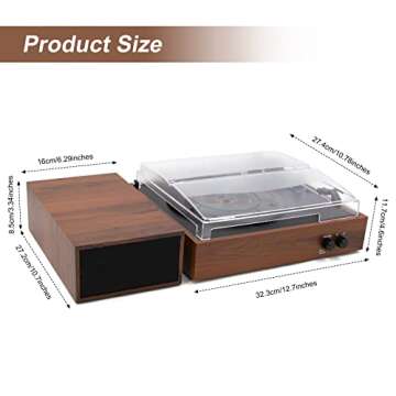 LP&No.1 Wireless Vintage Turntable with Bluetooth Capability