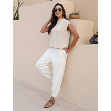 Lentta Women's Stylish 2 Piece Sweater Set with Pockets