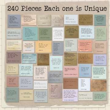 240PCS Vintage Motivational Quote Stickers, Typewriter Style Scrapbook Stickers, Famous Words Literary Inspirational Journaling Stickers Planner Bullet Journal Supplies