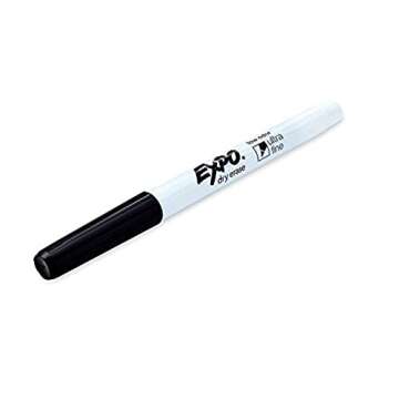 Expo Low-Odor Dry Erase Markers, Ultra-Fine Tip, Black, 4 Count